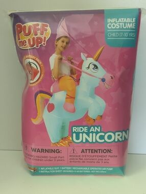 Puff Me Up Ride An Unicorn Inflatable Costume 7-10Y